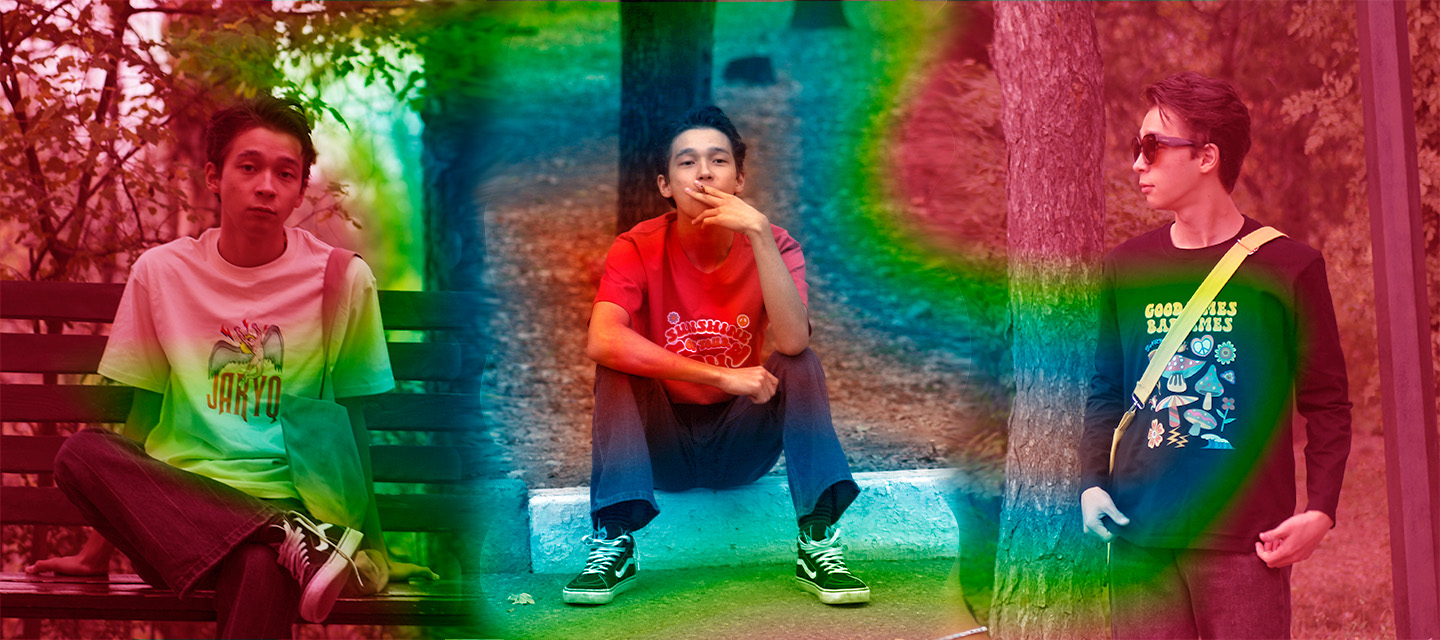 Kazakh steppe with retro filter